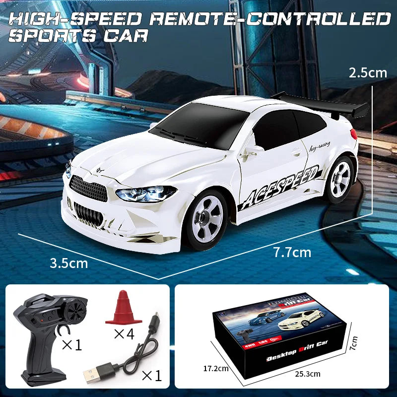 1/64 RC Car 2.4G 4WD High Speed Drift Mini Desktop Racing Car Four Wheel Drive Radio Controlled Mini GTR Racing Model Boy Toy