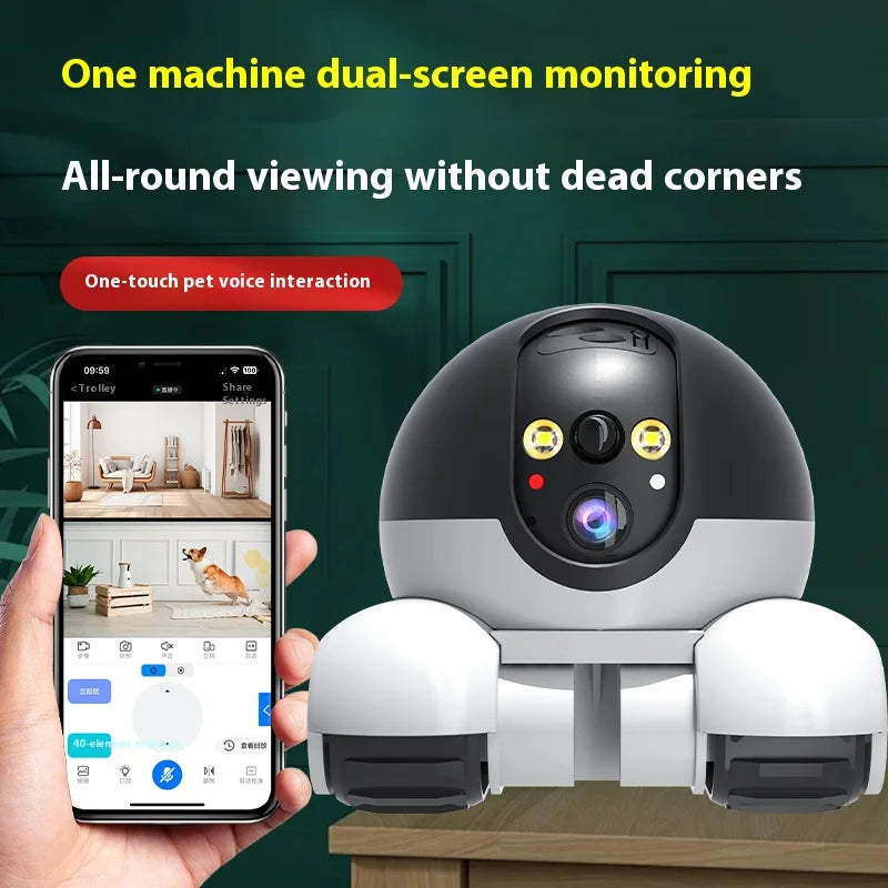 360° Smart Home Robot Security Camera Webcam Motion Detection AI Human Detection Full Color Night Vision Two-Way Audio Webcam
