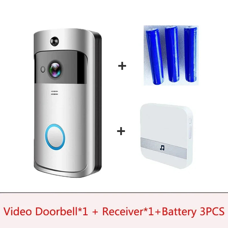 Video Doorbell Camera HD WiFi Doorbell Wireless Operated Motion Detector Audio & Speaker Night Vision for iOS&Android