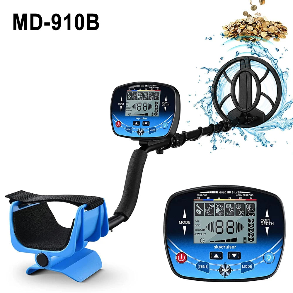Metal Detector Underground Depth Search Finder Gold Detector Treasure Detecting Pinpointer Waterproof Coil