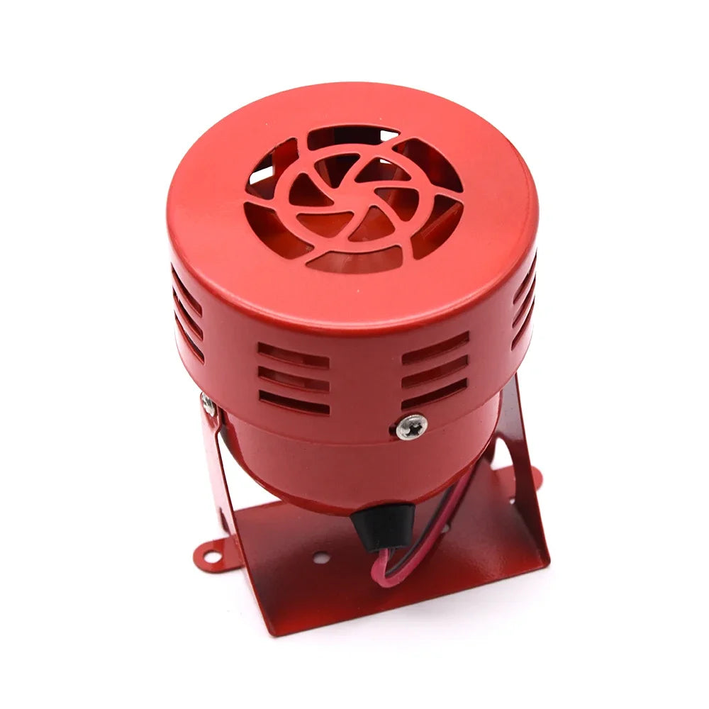 Red Air Raid Siren Horn Alarm 110dB Driven Air Raid Siren Horn Alarm Loud Air Horn for Car Boat Truck Motorcycle Speaker 12 Volt