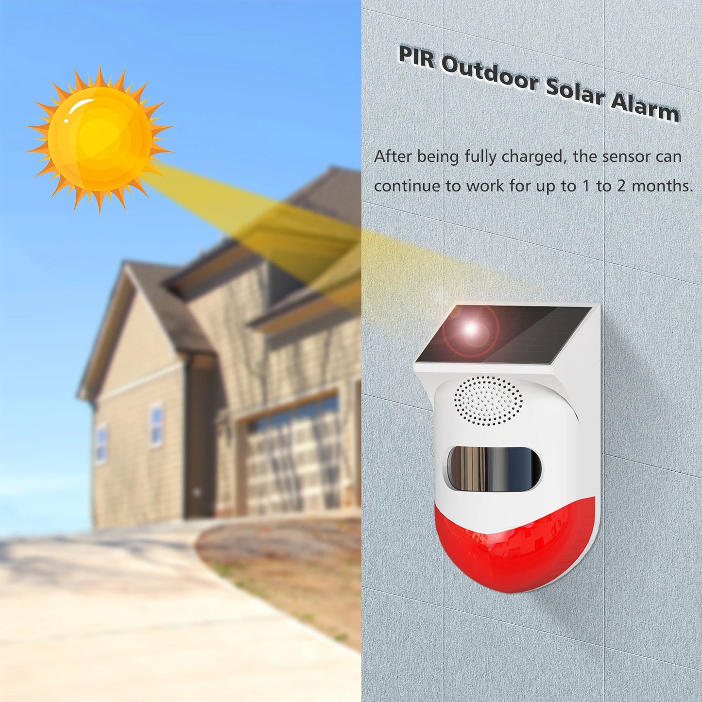 Independent Outdoor Solar Infrared Alarm 120dB Wireless Anti-theft Waterproof Animal Drive Outdoor Sound And Light Alarm Signal