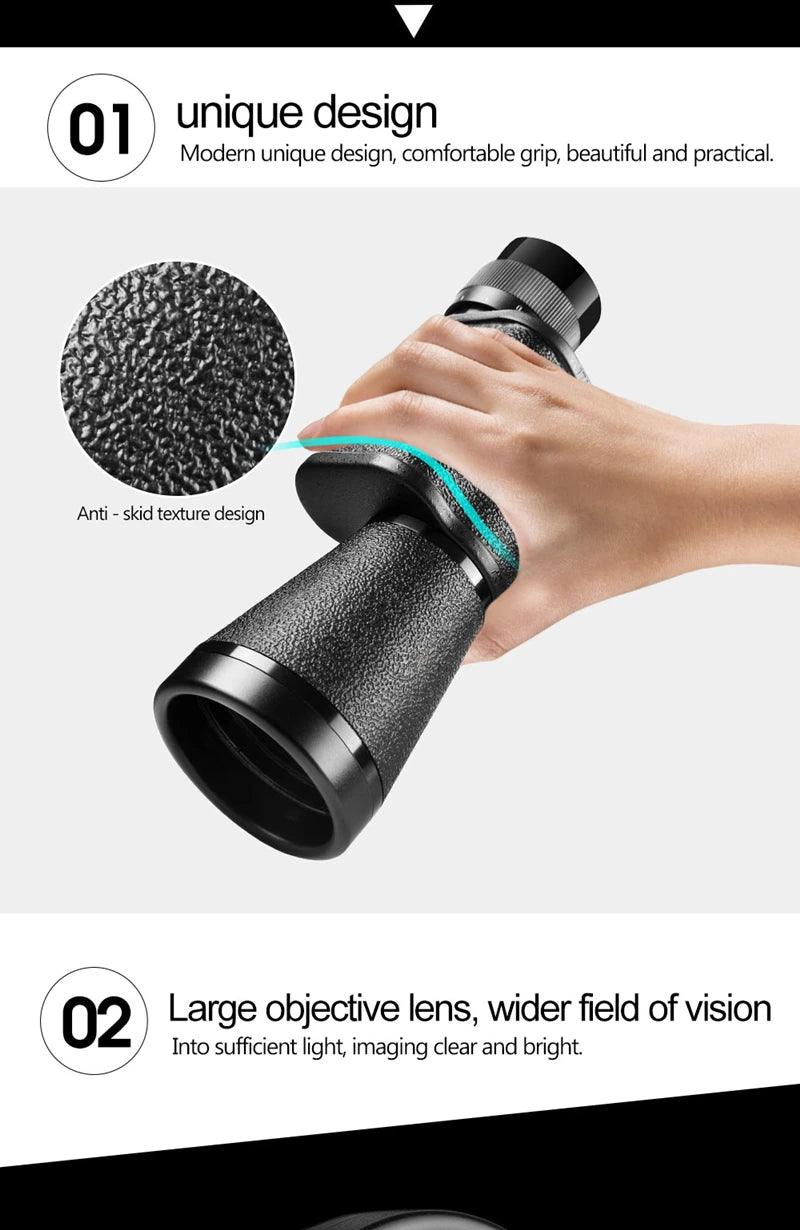 Professional Binoculars Baigish 8x30 10x40 10x50 12x4515x60 20x50 8-24x40 Powerful Military Telescope Long Range Monocular BAK4