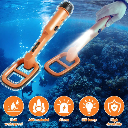 Underwater Metal Detector IP68 Fully Waterproof Handheld GT-120 Metal Finder Detector Diving Detecting Treasure with LED Alarm
