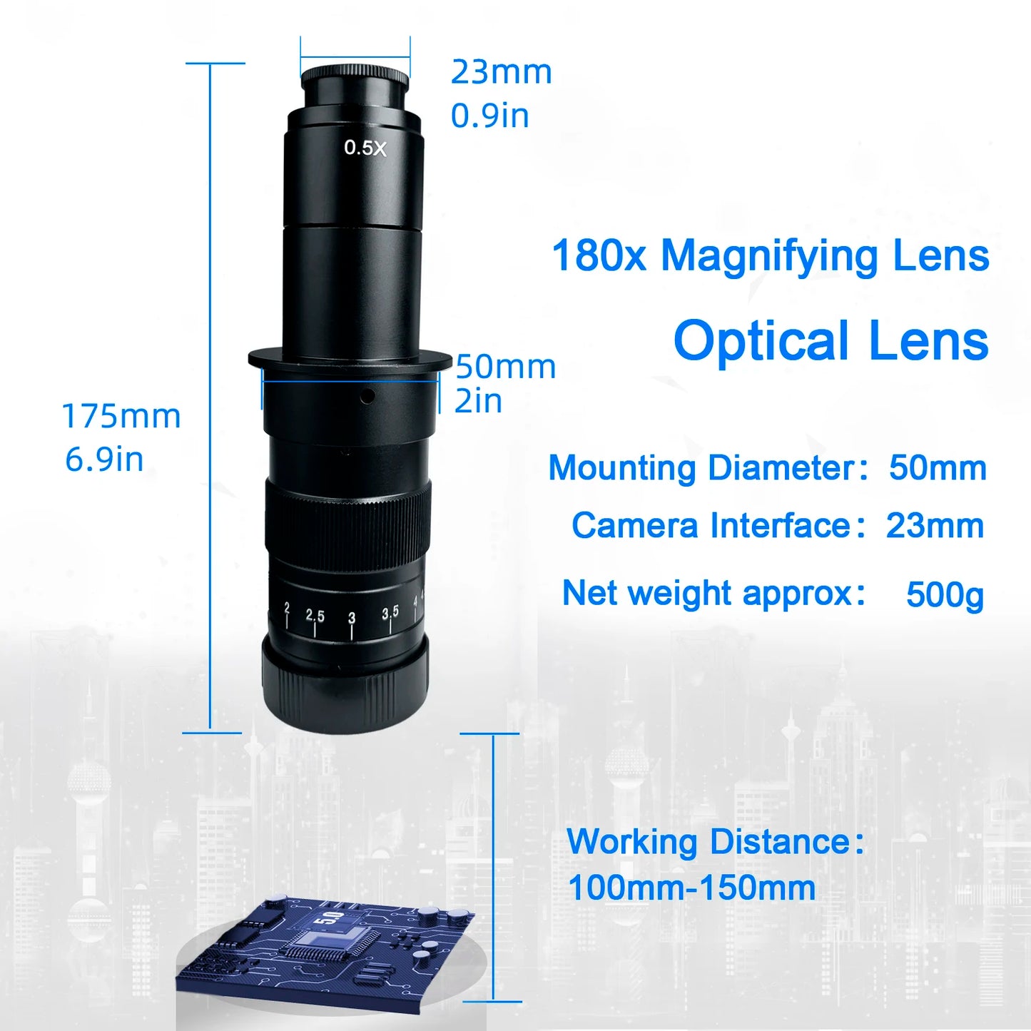 4K ULTRA Electronic Digital  Microscope  48MP USB HDMI Soldering Camera 130X 150X 180X C-Mount Zoom Lens For PCB Repair Tools