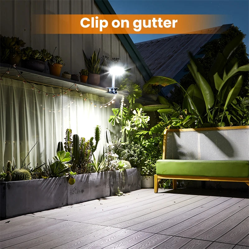 92LEDs 600LM Solar Fence Lights Motion Sensor OutdoorWaterproof 6000K Security Lighting For Chain Link Fence Deck Gutter Camping