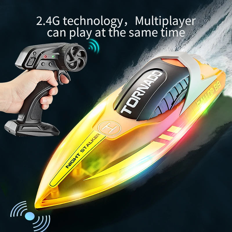HJ819 RC Boat 2.4Ghz 15km/h High-Speed Remote Control Racing Ship Water Speed Boat Children Model Toy