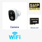 5MP Solar Security Camera 2.4G/5G WiFi Wireless Outdoor Color Night Vision Battery Powered Support PIR, Waterproof Two-Way Alexa