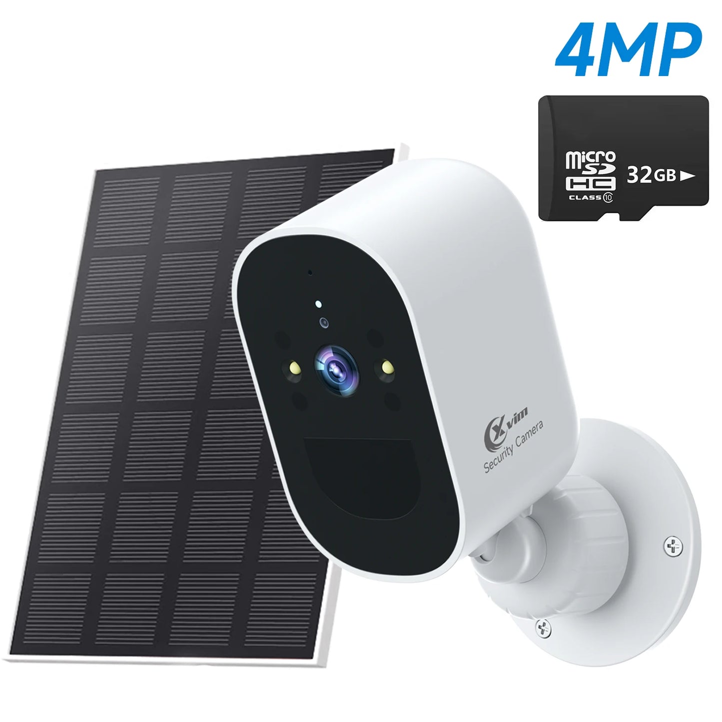Solar Security Cameras Wireless, 1080P Battery Powered WiFi Security Camera with Spotlight Siren & Solar Panel, 2-Way Audio