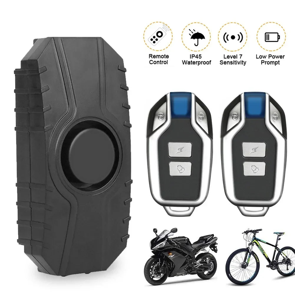 Wireless Anti-Theft Motorcycle Alarm Waterproof Bicycle Alarm Security Vibration Motion Sensor for Bike Electric Scooter