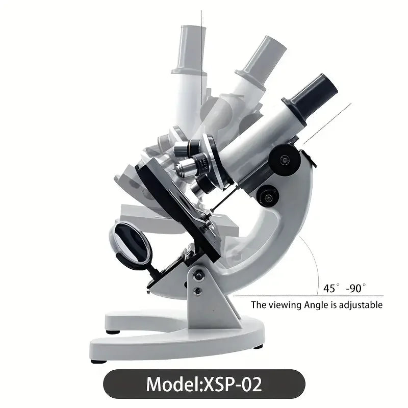 Monocular Optical Microscope 64X-2400X Microscope School Science Experimental Biology Microscope Digital Microscope for Children