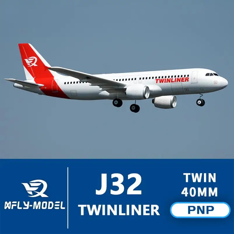 Xfly Double Engine 40mm Ducted Twinliner J32 4s Electric Jet Rc Plane Remote-Controlled Passenger Aircraft