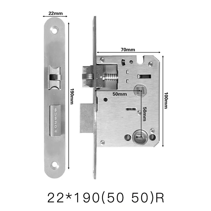 Smart fingerprint lock body special mortise smart lock 5050 125mm-240mm 2585-7085mm 5572 6072 300*6085 lock body