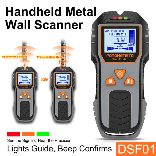 DSF01 Handheld Metal Detector Wall Scanner Electronic Studs Metal Cable Finder Detector Positioning Hole Measuring Instrument