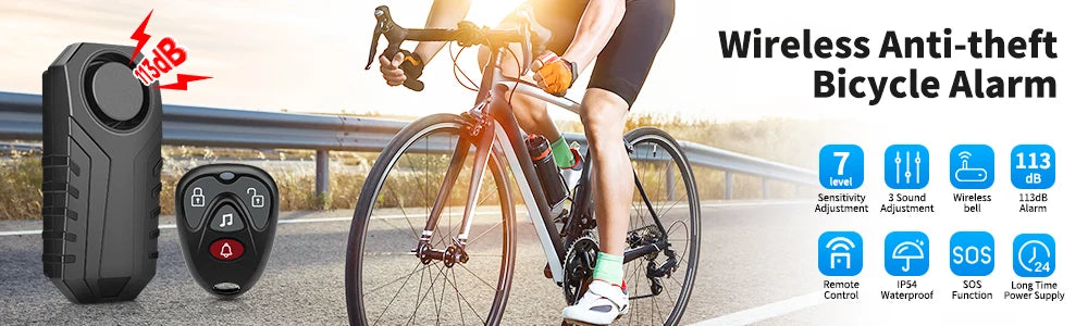 Camaroca New Wireless Bike Burglar Alarm USB Charged Electric Motorcycles Scooter Bicycle Security Protection Vibration Alarm