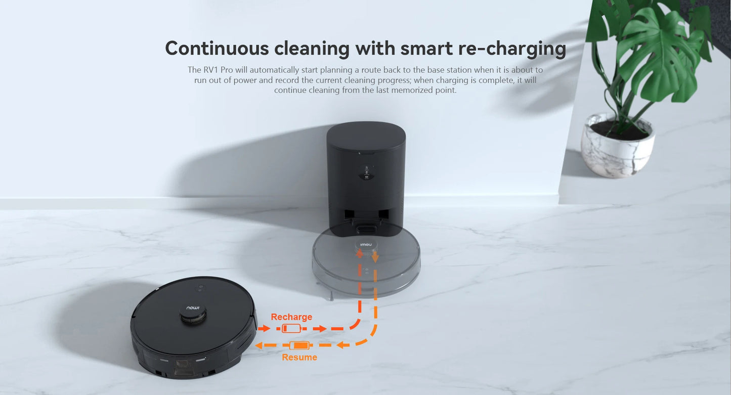 IMOU RV1 Pro Strong Suction Robotic Vacuum Cleaner Robot Self-empty Sweeper Aspirador Friegasuelos Home Appliance