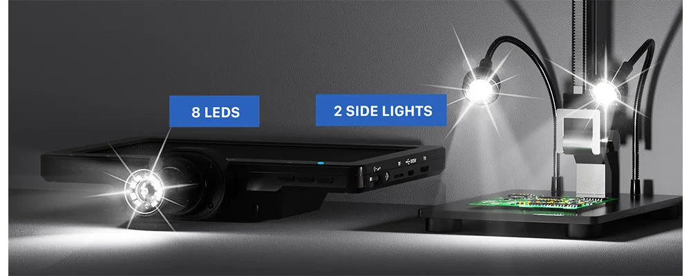 Elikliv EDM9 7 Inch 1080P LCD Digital Microscope 50X-1200X Soldering Electronics Microscopes With LED Lights Support PC Computer