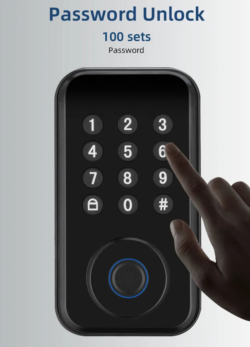 CDOK DS02 Tuya Smart Fingerprint Deadbolt Lock with Latch/Door Sensor Auto Lock Key/Password/ Tuya Smartlife APP Unlock