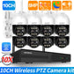 4K 8MP WiFi Security Camera System Kit Wireless CCTV System 10CH NVR Outdoor PTZ Two-Way Audio Video Surveillance Cameras P2P
