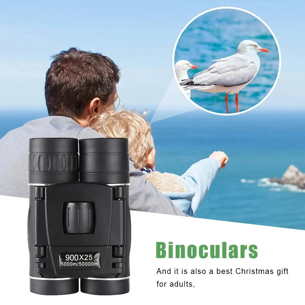 900X25 Binoculars High Magnification Low Light Night Vision Compact Portable Outdoor Telescope