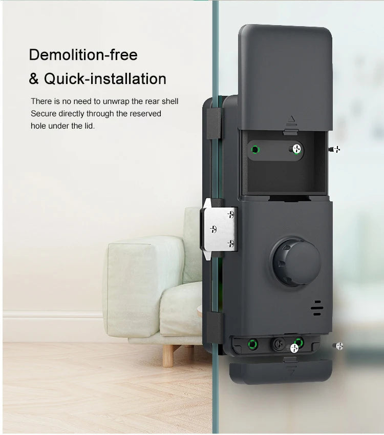 TYSH Fingerprint Smart Door Lock Digital Electronic Lock Glass Door Lock Front Door Wifi Smart Lock Door Tuya Smart Home