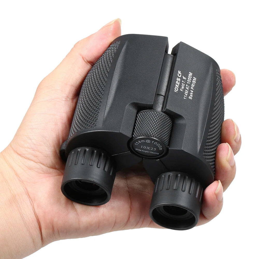 Professional Binoculars 10x25 BAK4 Prism High Powered Binocular Portable Hunting Telescope Pocket Scope for Sports Living