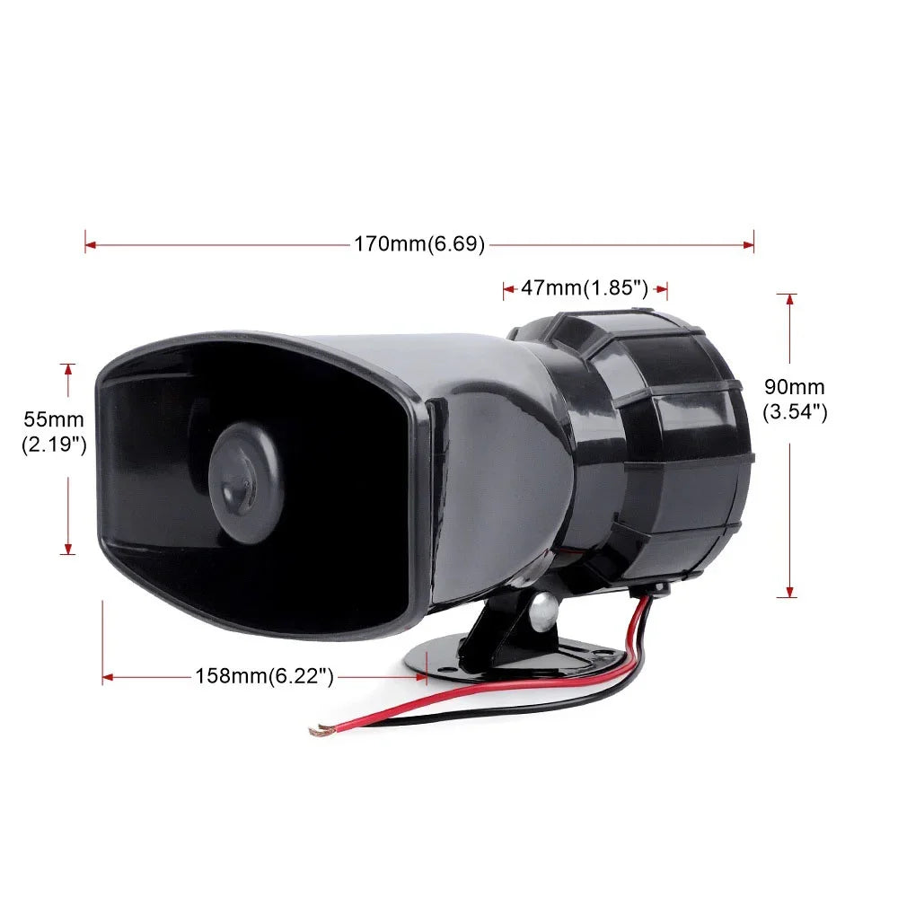 7 Sound 12V 100W 125Db Alarm Horn Car Electronic Warning Siren Motorcycle Alarm Firemen Ambulance Loudspeaker with Mic for Car