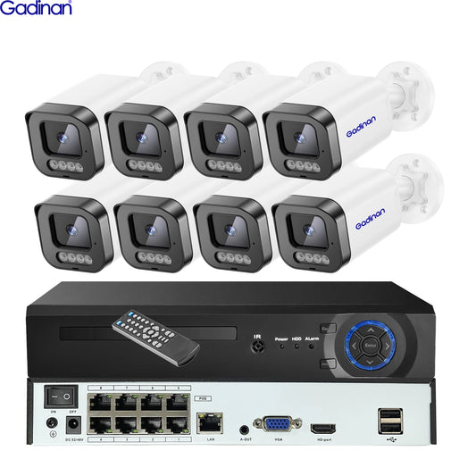4K Security Camera System 8CH POE NVR 8MP Face Detect Color Night Vision Two Way Audio IP Camera Security Video Surveillance Set