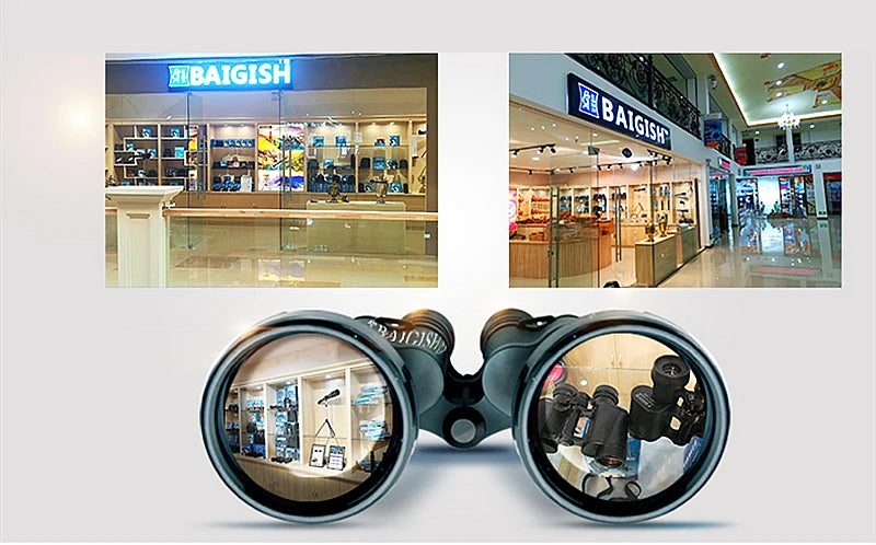 Professional Binoculars Baigish 8x30 10x40 10x50 12x4515x60 20x50 8-24x40 Powerful Military Telescope Long Range Monocular BAK4