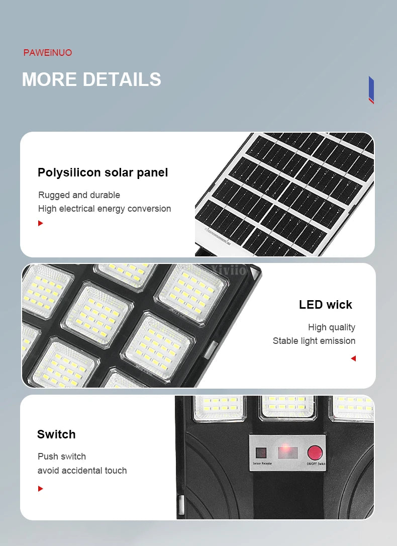 2025 New Upgraded Outdoor Solar Light 90000000LM Super Bright LED Solar Lamp Motion Sensor Security Lighting Wall Street Lantern