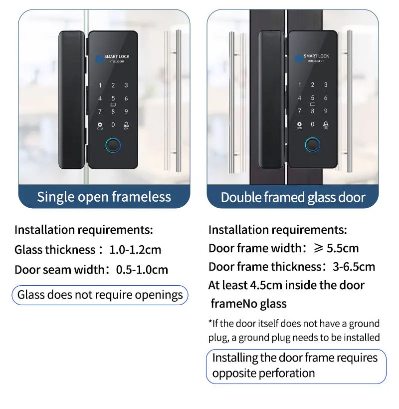 Smart Door Lock For Wooden Sliding Glass Door HAHALock App Biometric Fingerprint Lock Bluetooth IC Card Electronic Digital Lock