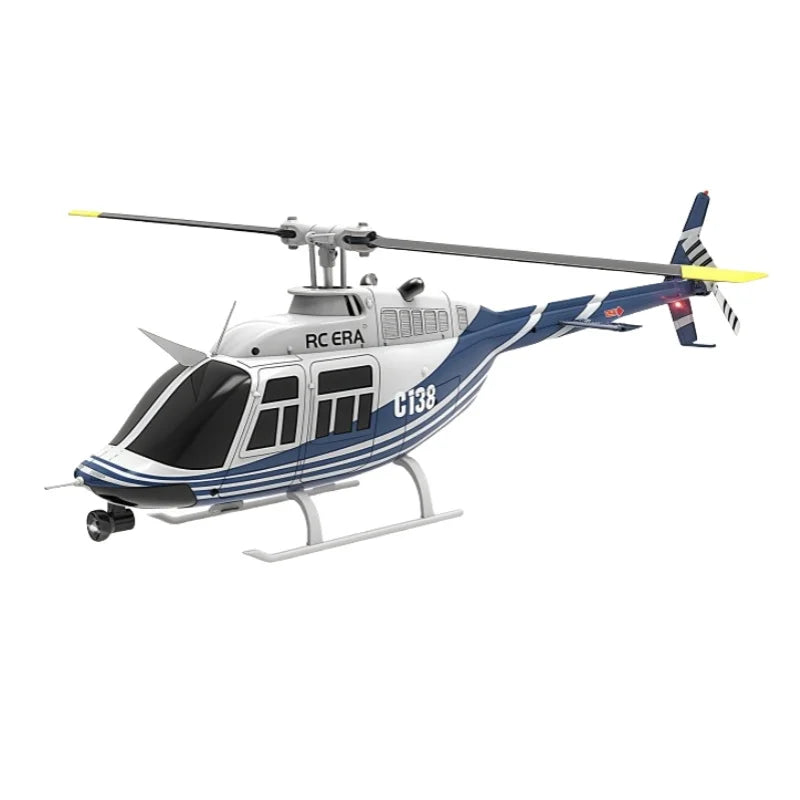 Remote-Controlled Helicopter C138 Rc Era The New Bell 206 Model Airplane With Double Blades And Single Rotor Without Aileron