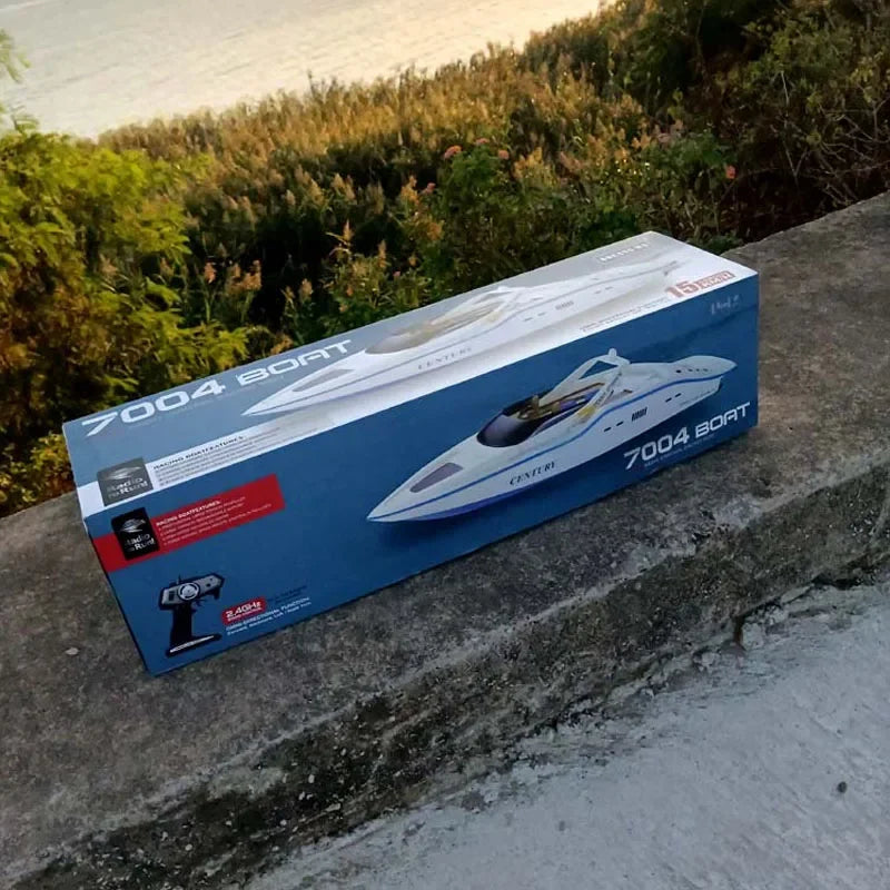 RC Dual-powered Yacht Model 75cm Racing Speedboat Remote Control Electric Racing Boat Model Toy Gift Cruise Ship Finished Model
