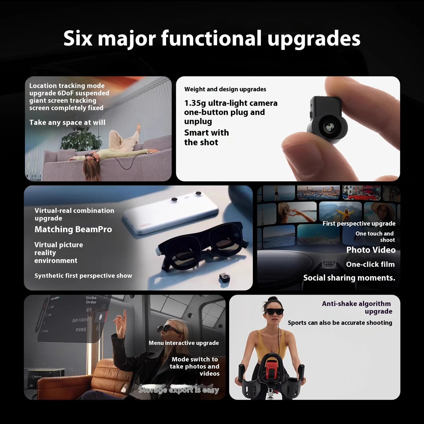 XREAL Eye 6DoF suspension mode virtual and real fusion screen recording first-person perspective shooting custom accessories