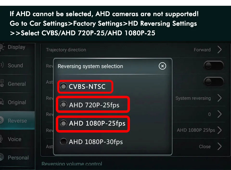 AHD 1080P CVBS Night Vision IP68 Waterproof 170 Degree Fish Eye Lens Backup Rear View Camera For Vehicle Monitor Android
