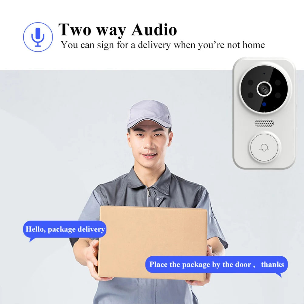 WiFi Video Doorbell Smart Home Door Bell Night Vision Wireless Visual Intercom Doorbell Two-Way Audio Visual Doorbell Monitoring