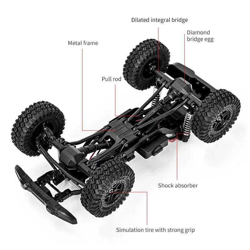 C8813 RC Car Simulation Climbing 4WD Off-road Remote Control Crawler 2.4G Radio Controlled Climbing Vehicle Model Toys for Kids