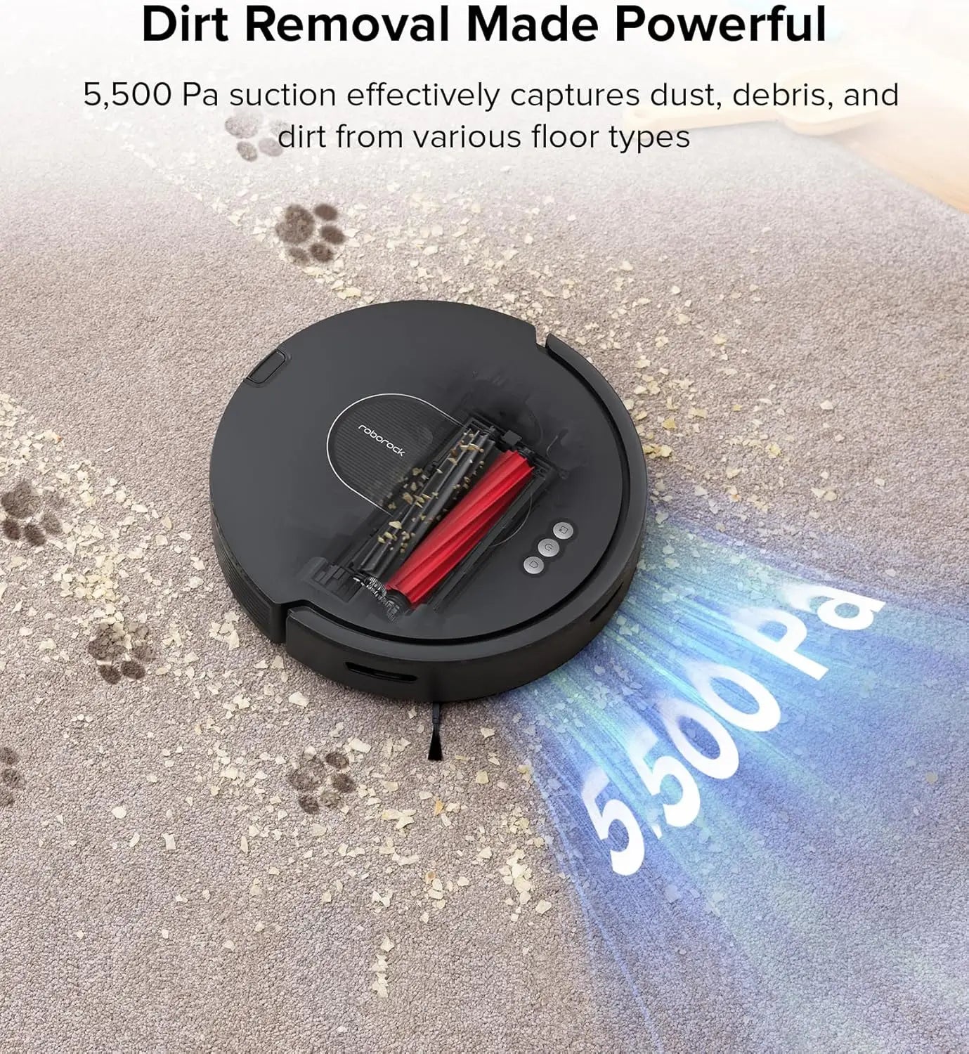 roborock Q5 Max+ Robot Vacuum with Self-Empty Dock, Upgraded from Q5+, 5500 Pa Suction, DuoRoller Brush