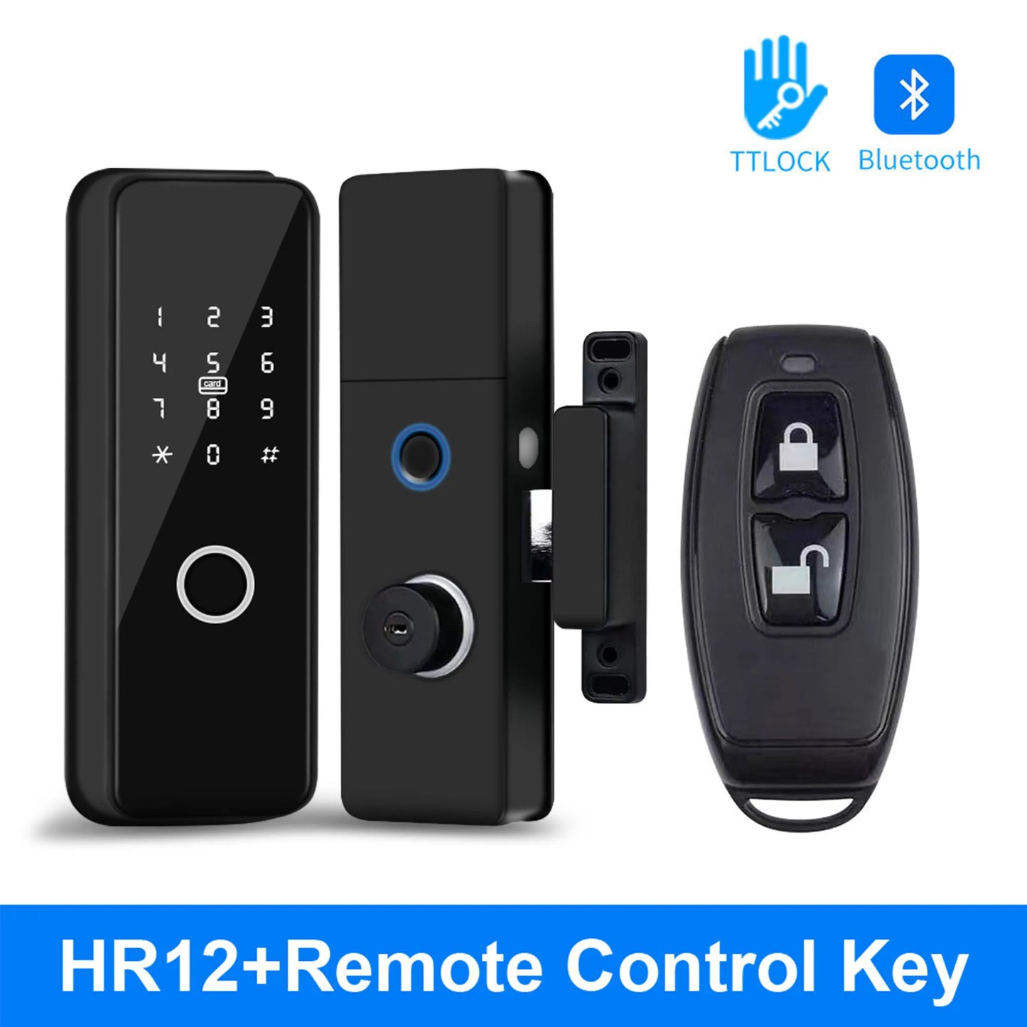 Outdoor Smart Fingerprint Door Lock: Waterproof, Bluetooth, Code, IC Card, Keyless Entry. Support TTLock WIFI Hub for glass door