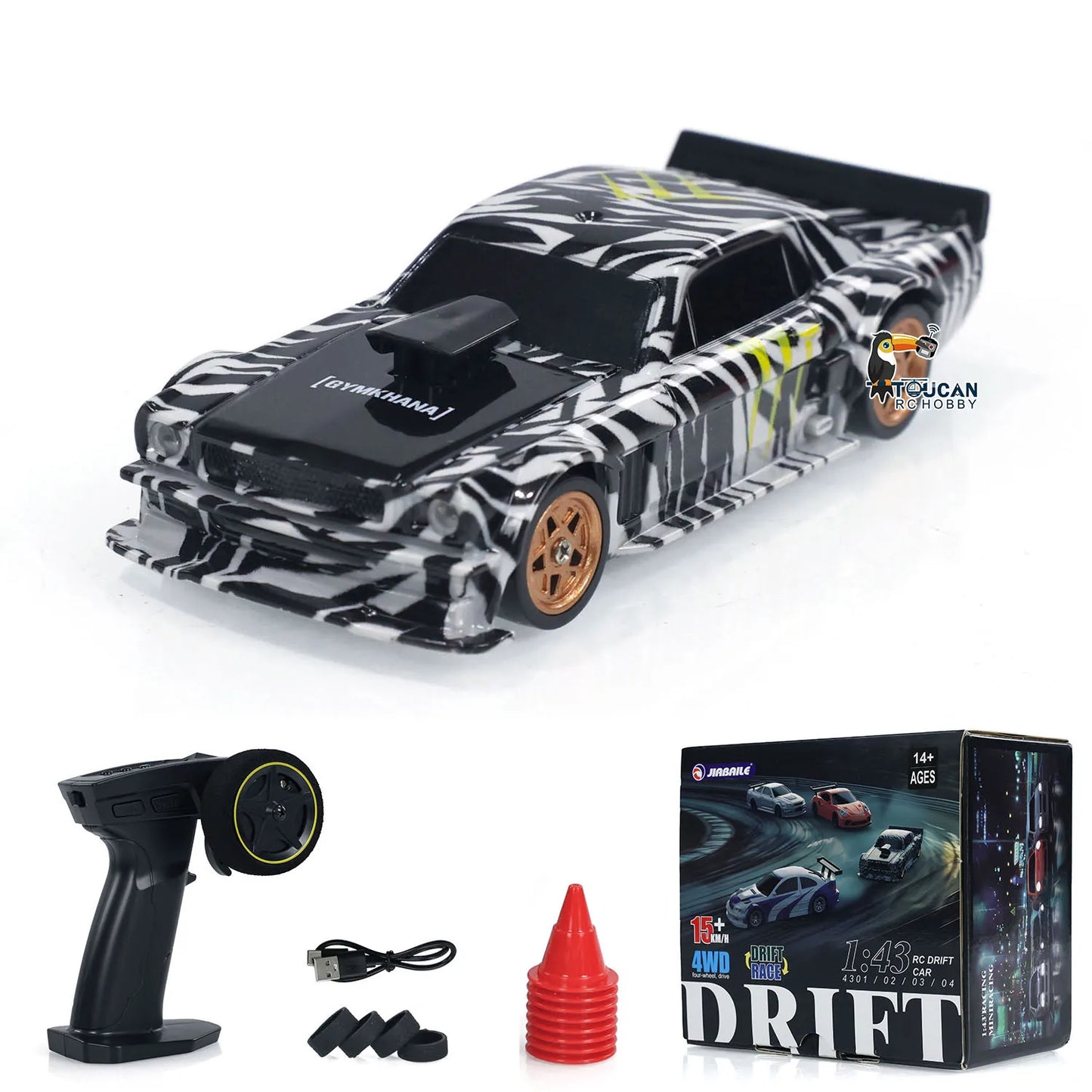 RTR RC Dift Race Car 1/43 Scale 4WD Gyro Four-wheel Drive Radio Control High Speed Model 2.4G Racing Drifting Cars Gifts Toys
