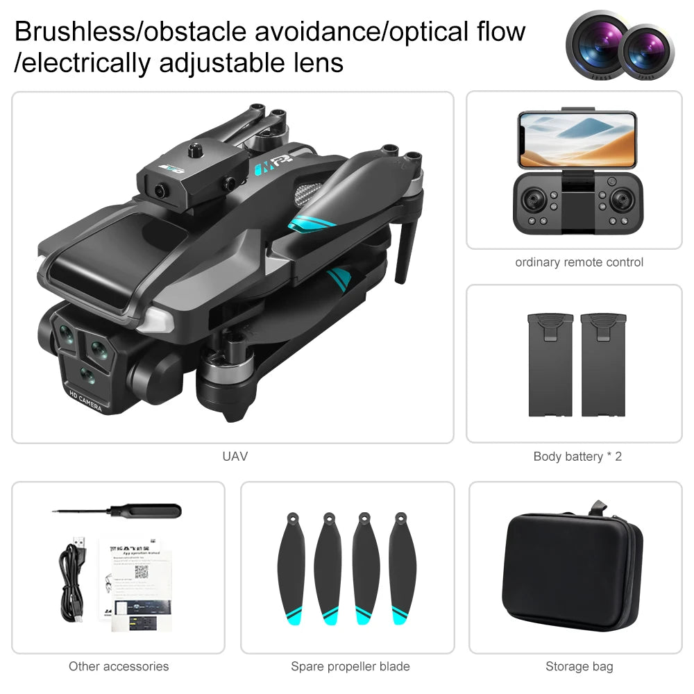 Drone 4K HD Brushless Motor Avoidance Drones with 4.5" Screen On Control Dual Cameras Quadcopter Gifts For Children and Adults