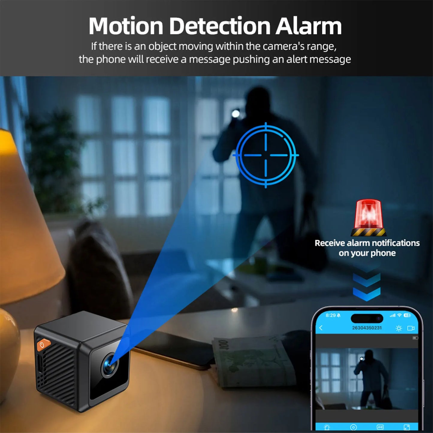 Tiny Wireless Security Camera 1080P Video Motion Detection Monitoring for Home Indoor 1080P Wireless Security Camera