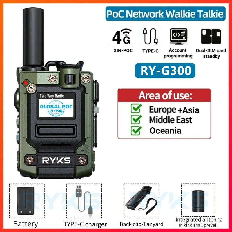 4G Walkie Talkie 5000Km 200 Channels Personalized Names Audio Playback Global Ptt Type C Charger Long Range Ham Two Way Radio