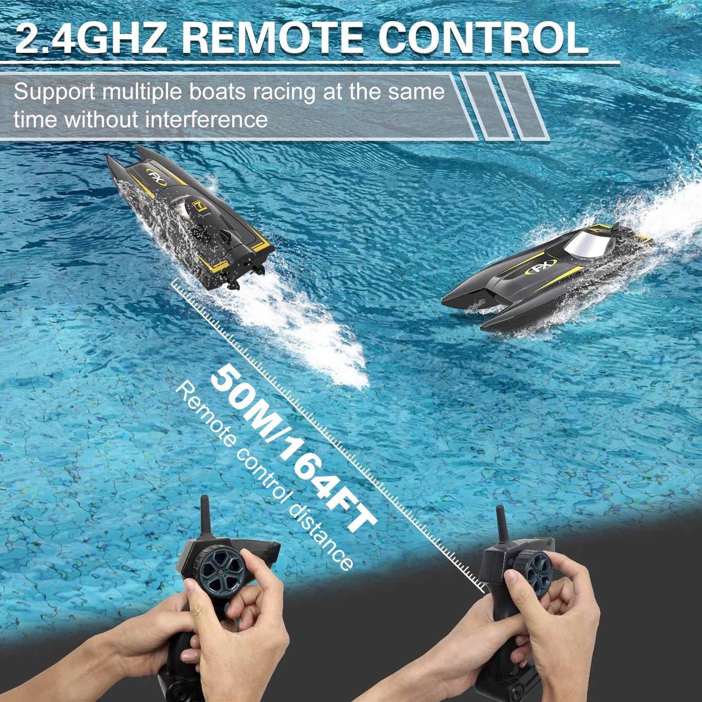 2.4GHz Radio Rc Boat Racing Boat High Speed Speedboat 2 Ch Dual Motor Waterproof Remote Control Ship aquatic game children Toy