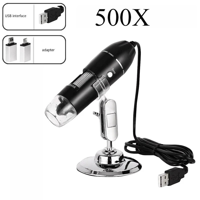 1600X 1000X 500X Digital Microscope Camera Type C USB Portable Electronic Microscope For Soldering Magnifier Cell Phone Repair