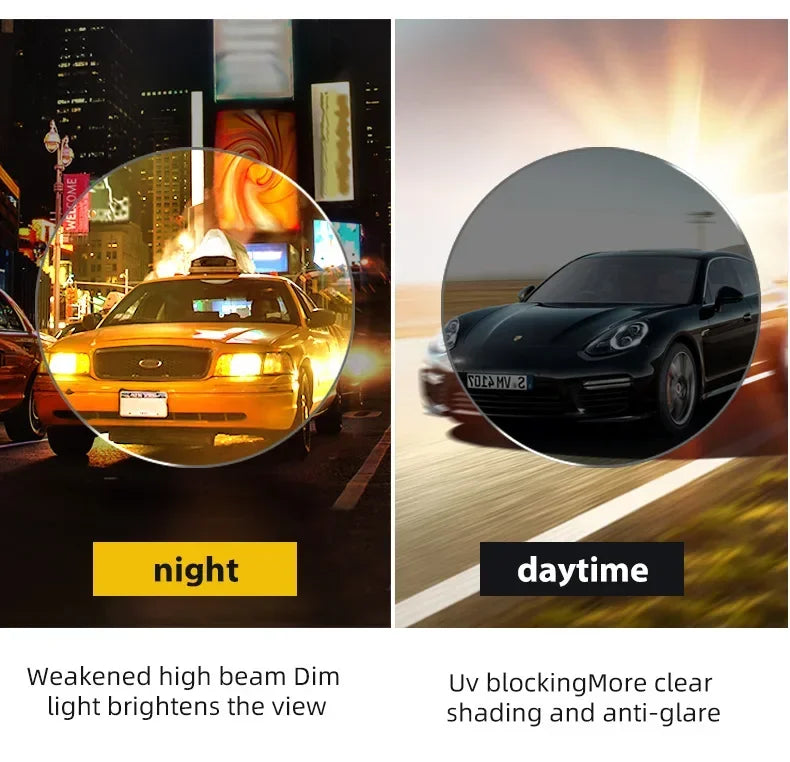 Retro Double Beam Large Frame Presbyopia Glasses Night Vision Photochromic Multifocal Reading Glasses Anti Blue Light Eyeglasses