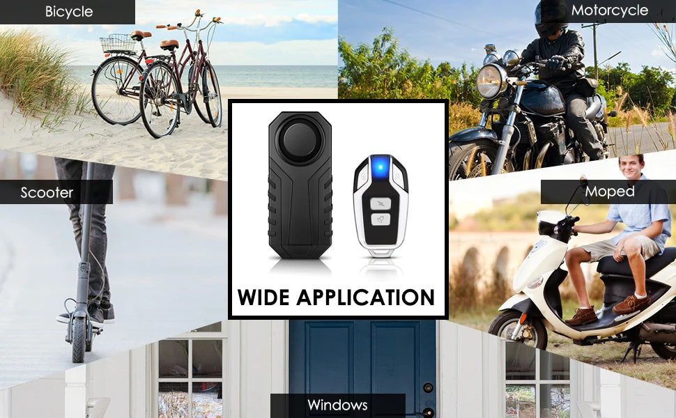 Gadpow Motorcycle Bike Wireless Remote Control Alarm Vibration Sensor 113dB Loud Waterproof Security Alarm