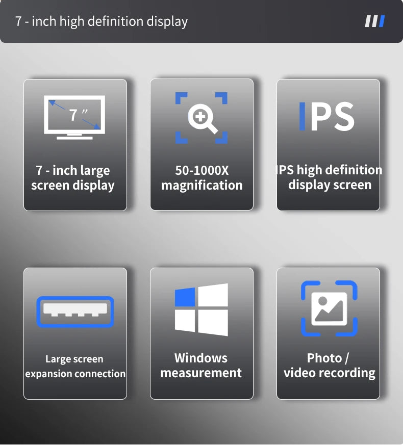 DDCAMERA 7" LCD Digital Microscope 1080P Coin Microscope Magnifier 12MP Ultra-Precise Focusing Soldering Microscopes Support PC