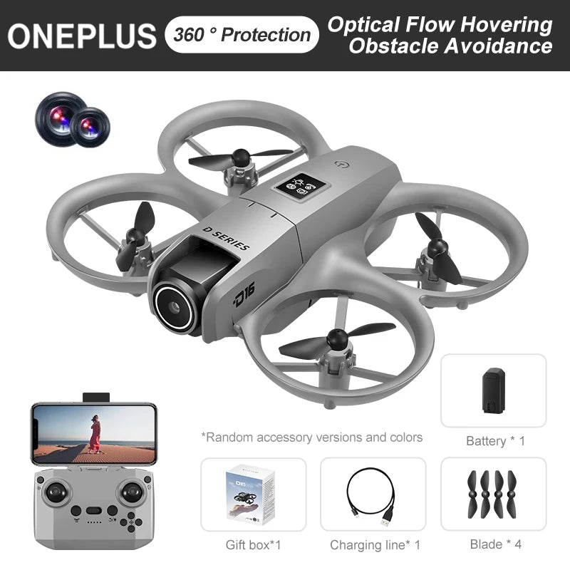 OnePlus D16 Drone 8K Aerial HD Profesional Dual-camera Helicopter Optical Flow GPS Positioning Avoidance Brushless Motor Drone