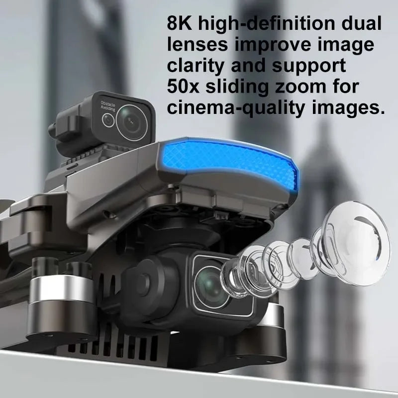 Drone W10 with 4.5 Inch Screen 3-Axis Anti-shake Gimbal Drones 4K Aerial Brushless RC Quadcopter 5G GPS 8K HD Cameras EIS Dron